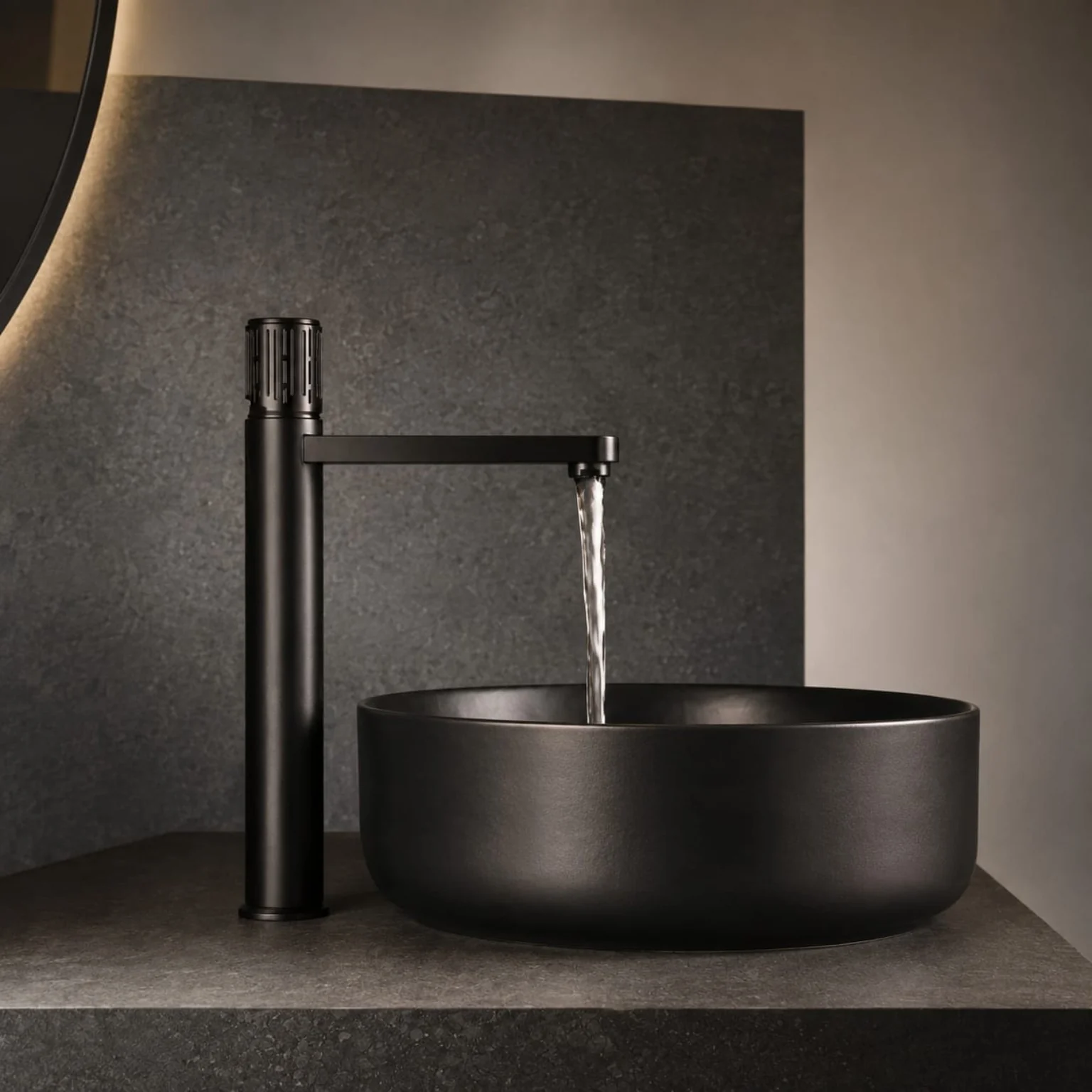 TALCO sanitary black basin and faucet